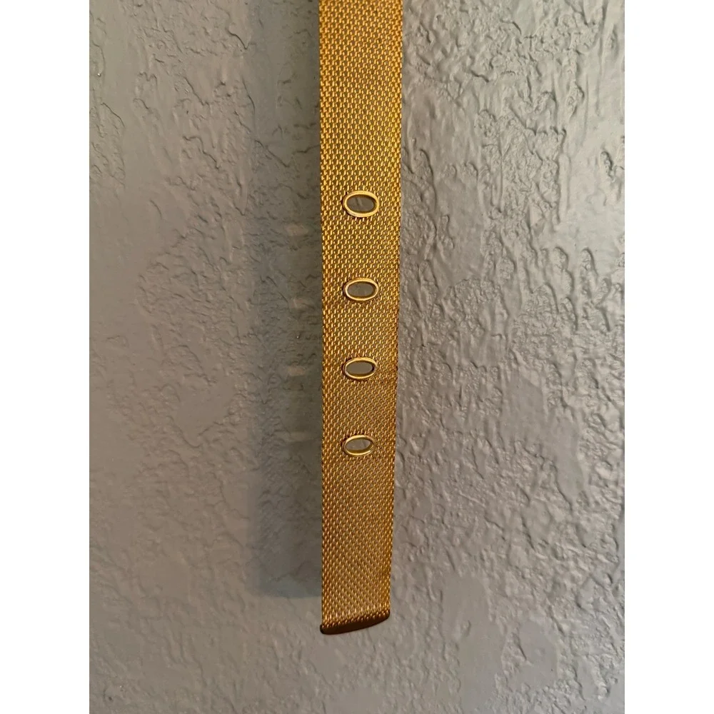 Gold Mesh Belt‎ Metal Buckle Adjustable Holes Fashion Accessory